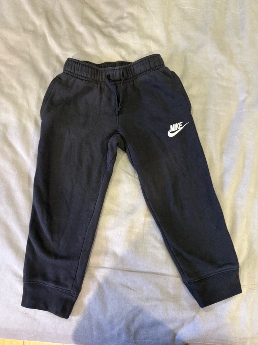 Nike Kids Black Joggers with White Logo
